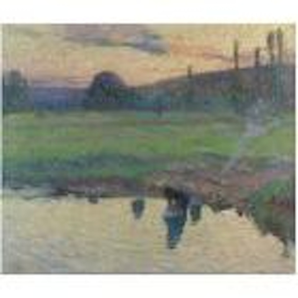 La lavandiere au bord de l'eau by Henri Jean Guillaume Martin