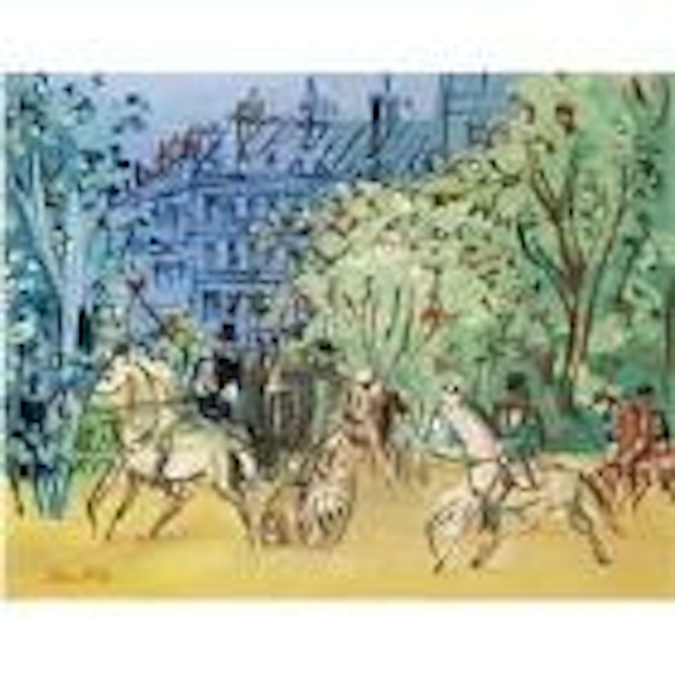 Caleche et cavaliers by Jean Dufy