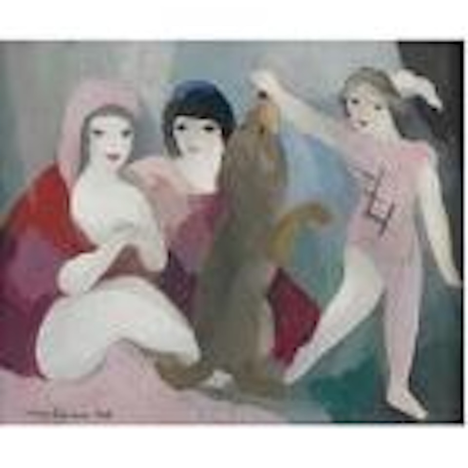 Trois femmes et chien by Marie Laurencin