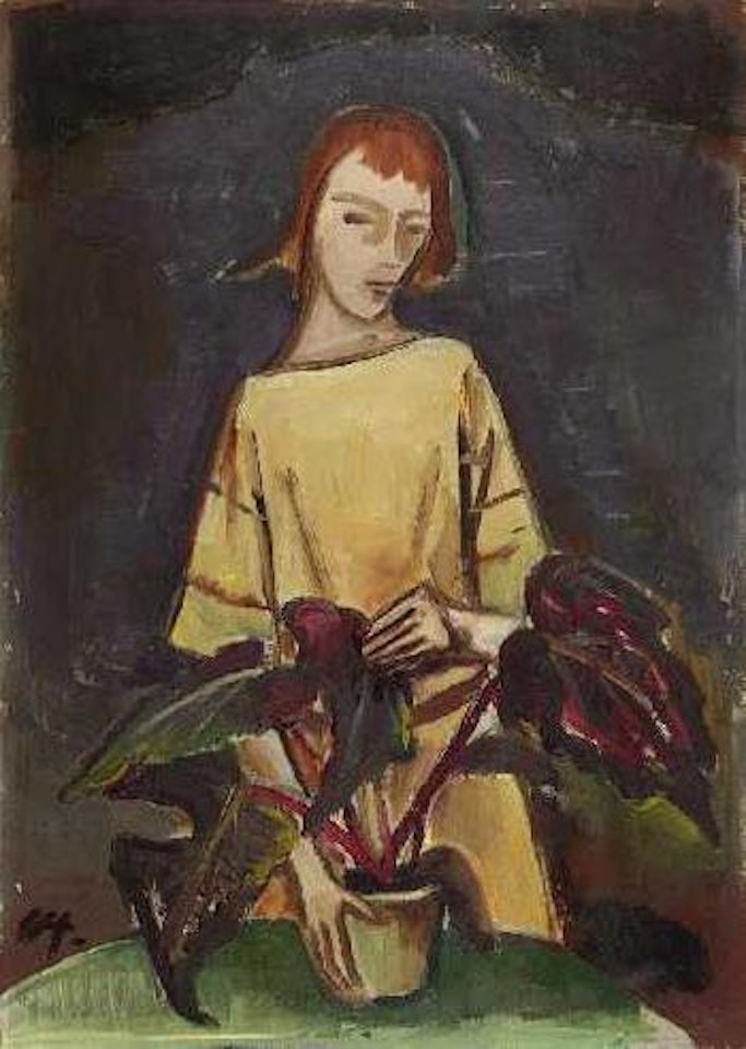 Mädchen mit Blumentopf (Wohlert 484) by Karl Hofer