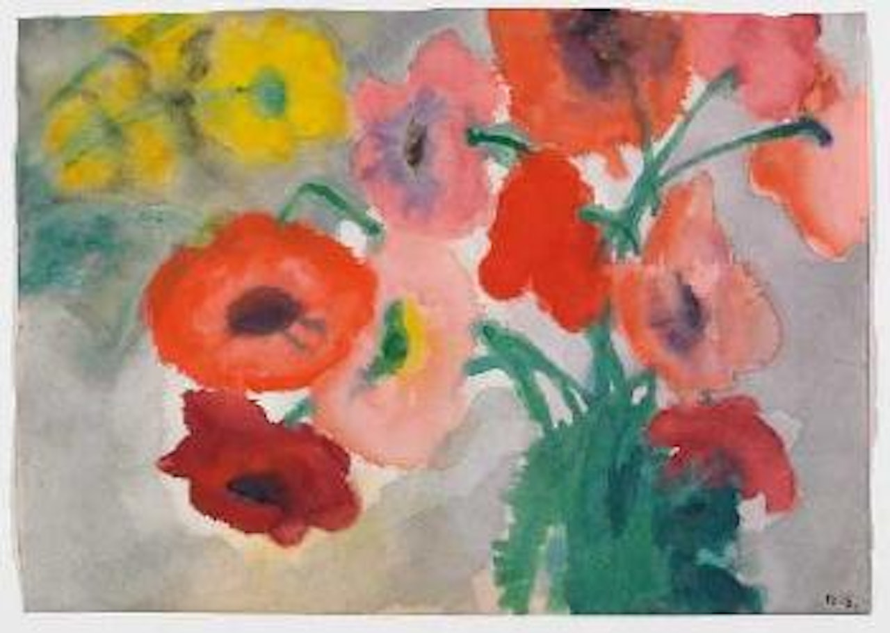 Blumenstilleben mit roten und gelben Blüten by Emil Nolde