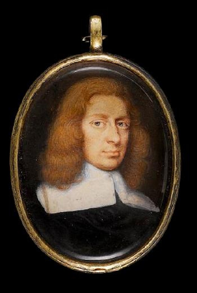 A Gentleman, wearing black cloak and white lawn collar, his light brown hair curled by David Des Granges