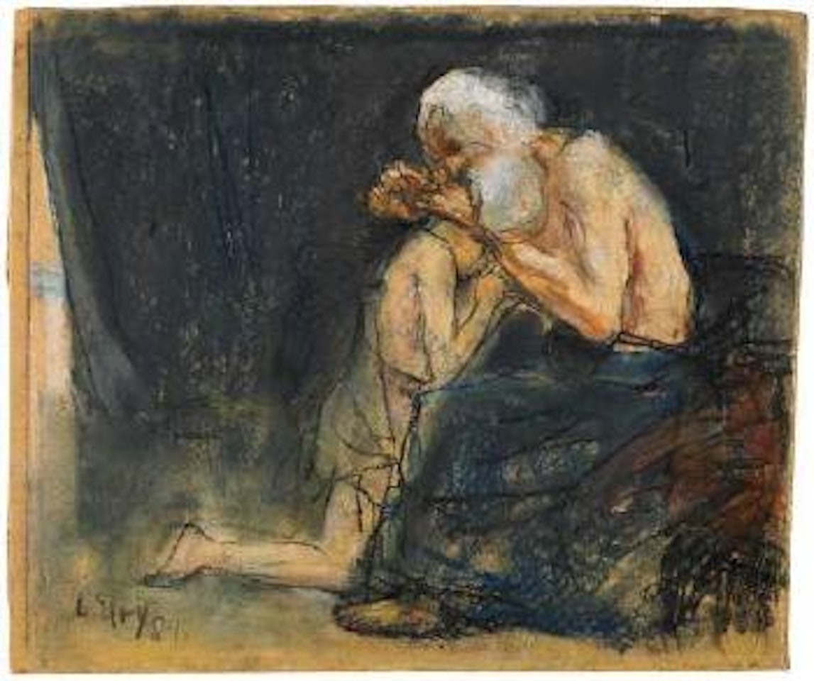 Jakob segnet Benjamin by Lesser Ury