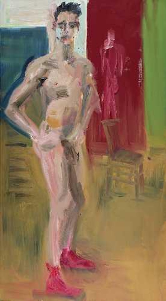 Michael standing by Rainer Fetting