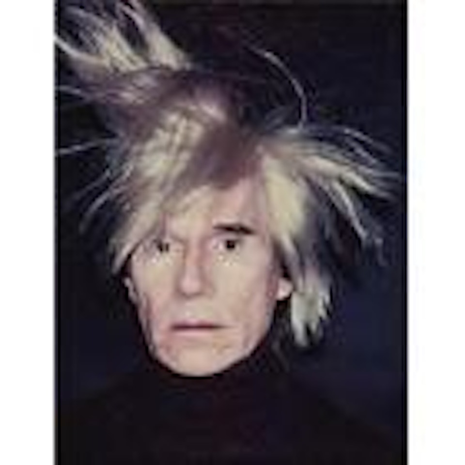 Self-portrait in fright wig by Andy Warhol