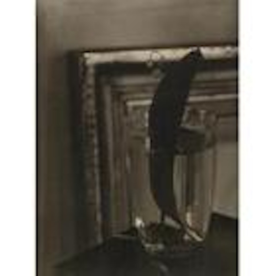 Still life with glass, leaf, and flowers by Josef Sudek