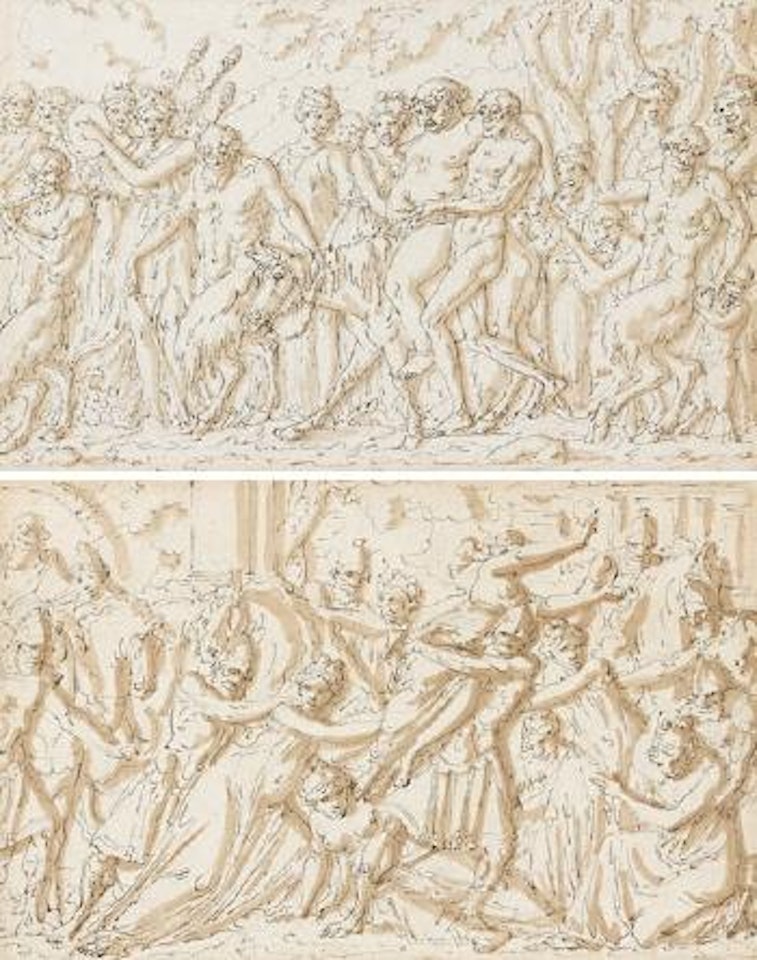 Bacchanale.  L'Enlevement des Sabines by Louis-Félix de la Rue