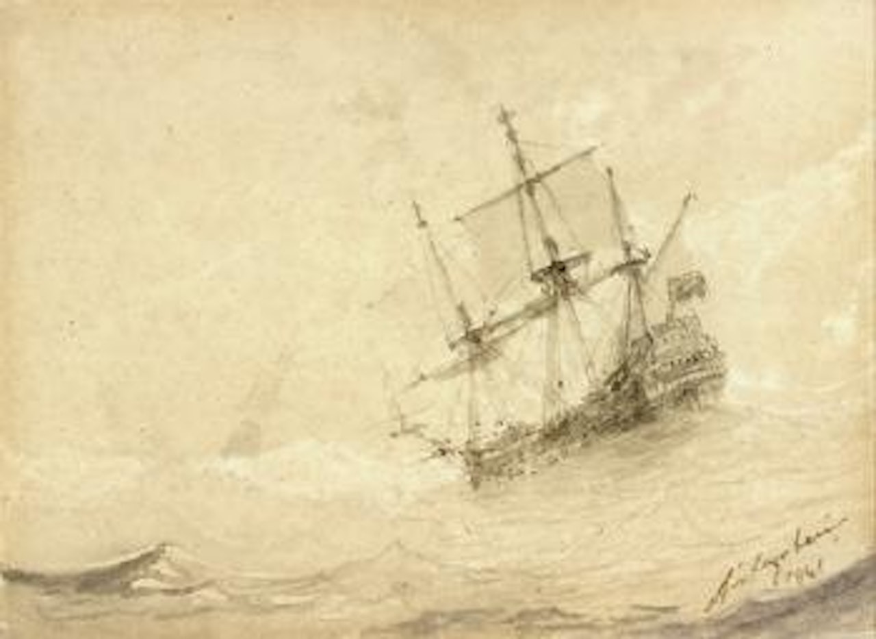 Bateau dans la tempete by Ivan Konstantinovich Aivazovsky