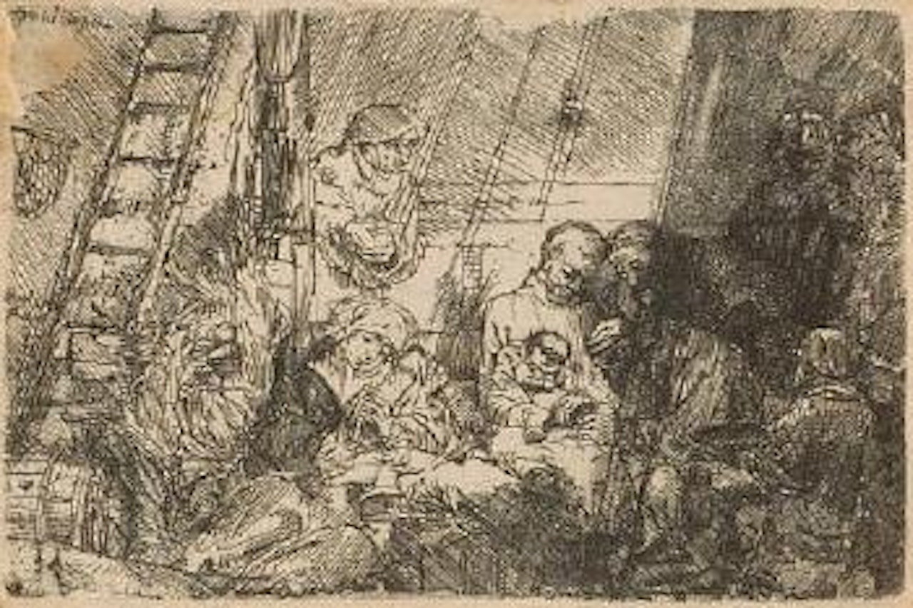 The Circumcision in the Stable (B., Holl. 47. H. 274) by Attributed to Rembrandt Harmensz van Rijn