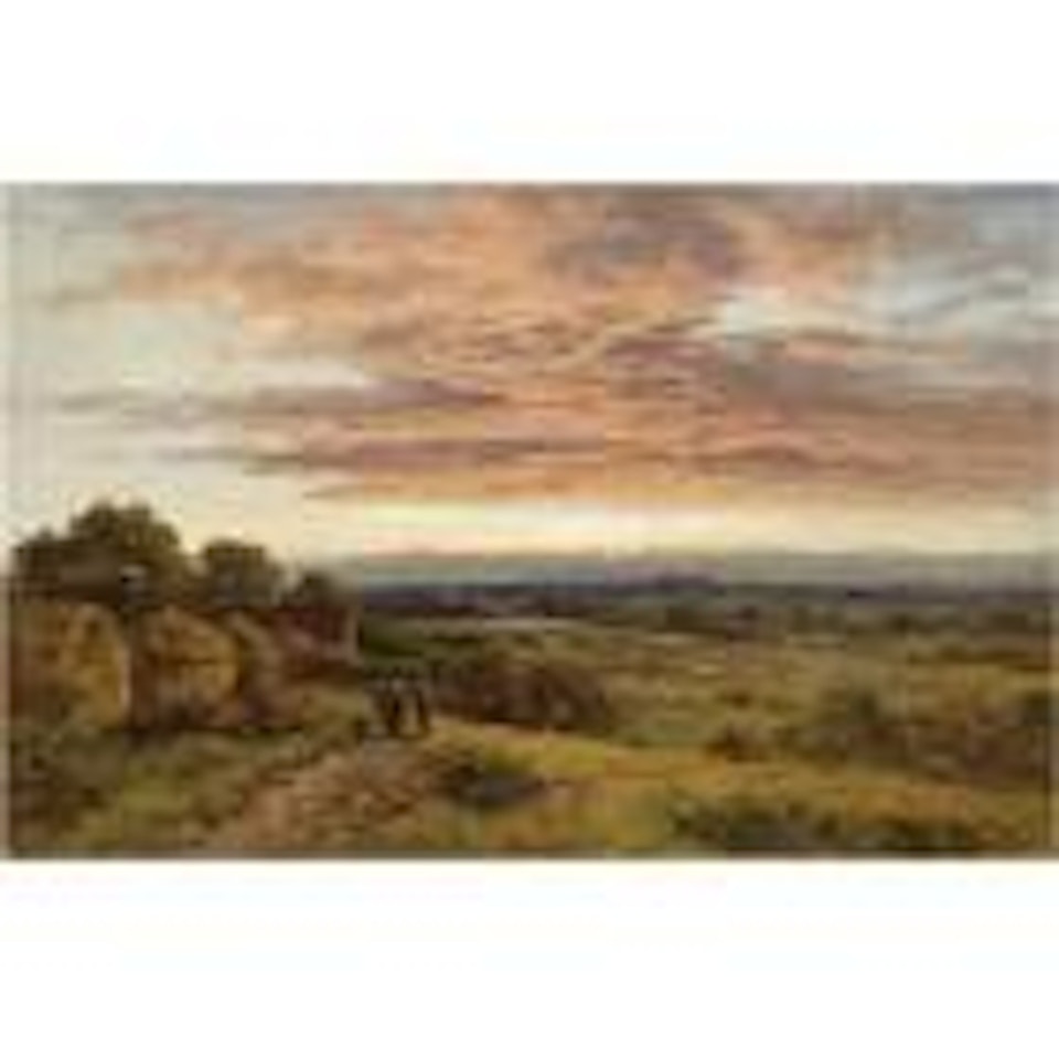 A Surrey sunset by Benjamin Williams Leader