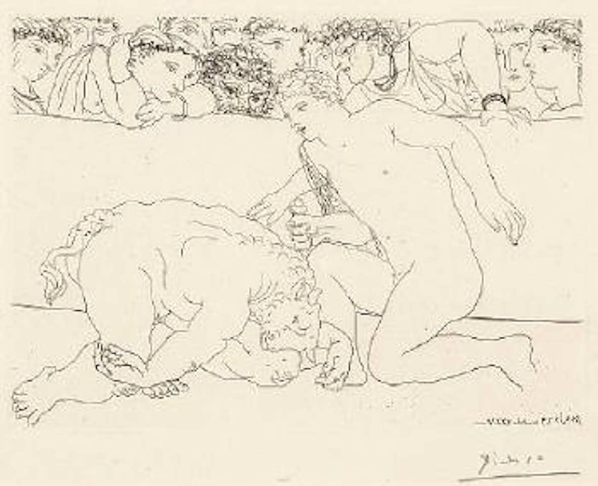 Minotaure Vaincu, Pl. 89, from La Suite Vollard (B.197. Ba.365) by Pablo Picasso