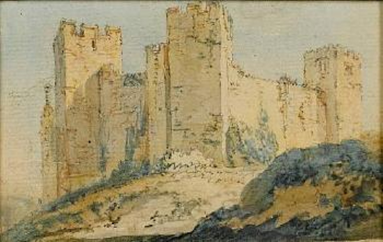 A view of a castle by Thomas Girtin