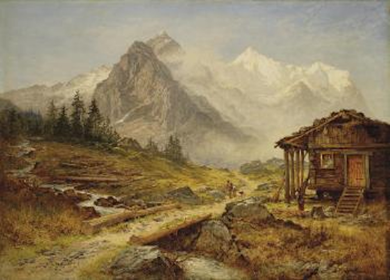 Alpine landscape by Benjamin Williams Leader