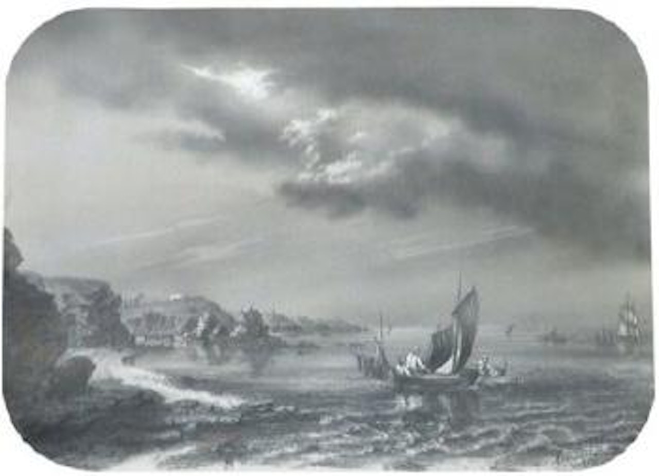 Barques avec pecheurs conversant par temps calme by Ivan Konstantinovich Aivazovsky