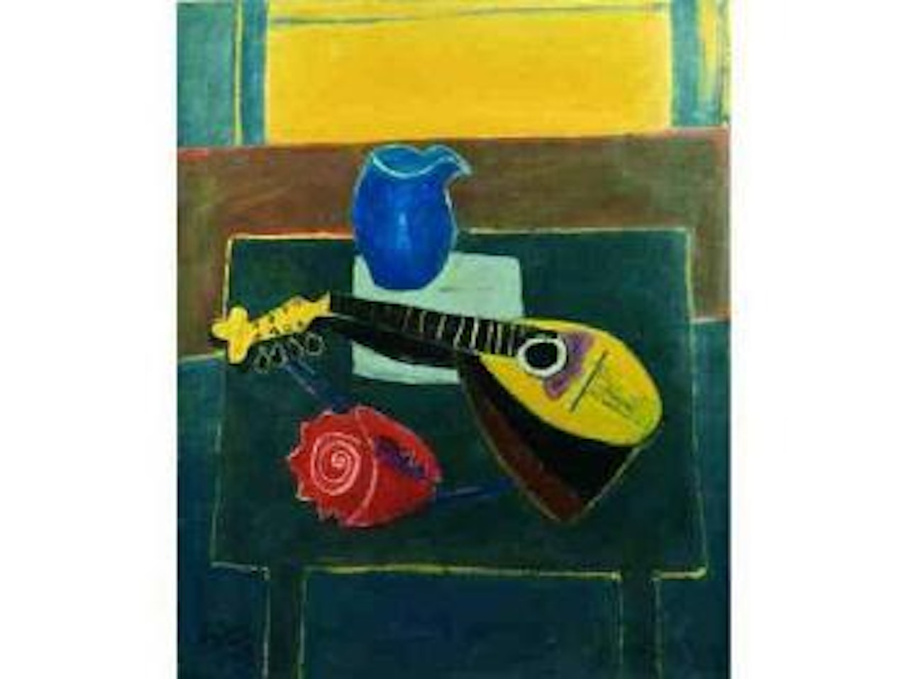 Composition à la mandoline et au pichet bleu by Henri Hayden