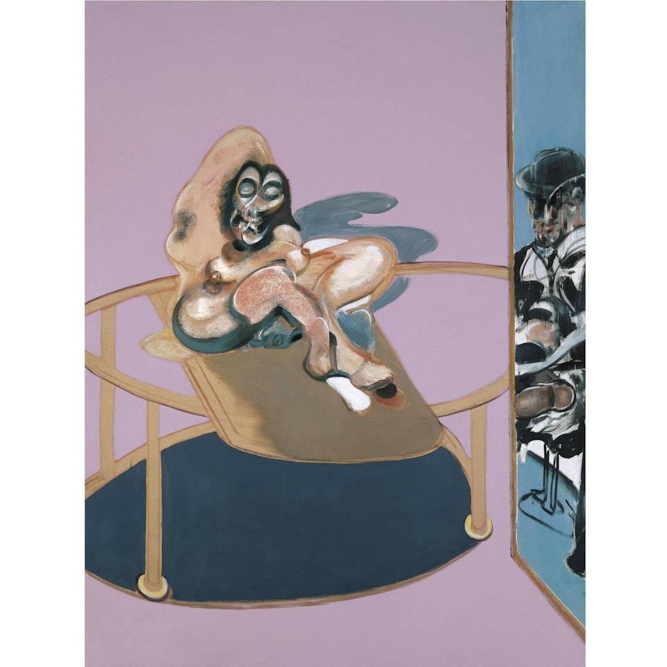 Study of nude with figure in a mirror by Francis Bacon
