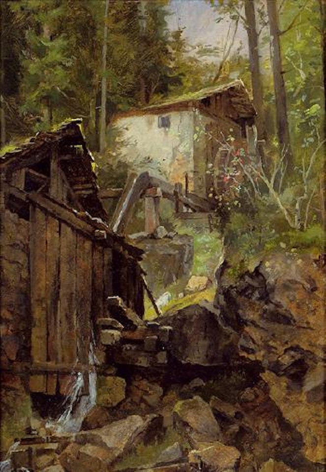 Mühlen am Gebirgsbach by Albin Egger-Lienz