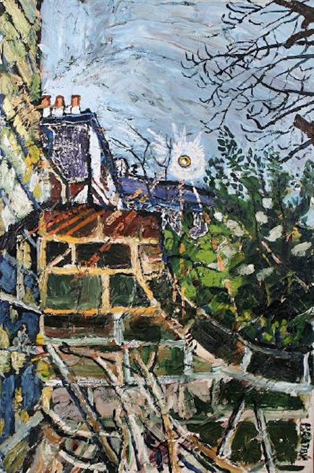 Sun over the garden wall by John Bratby
