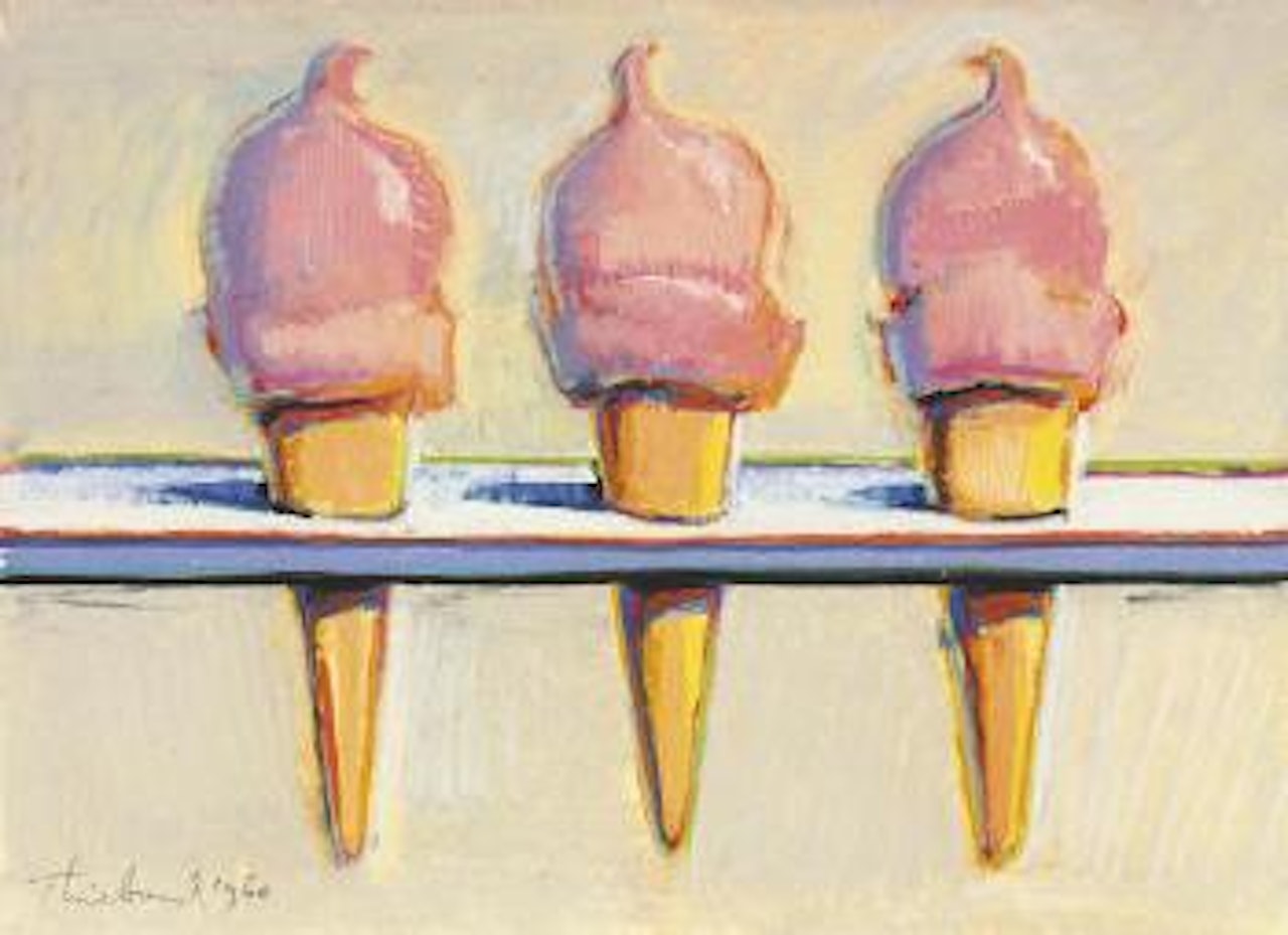 Untitled (Three ice creams) by Wayne Thiebaud