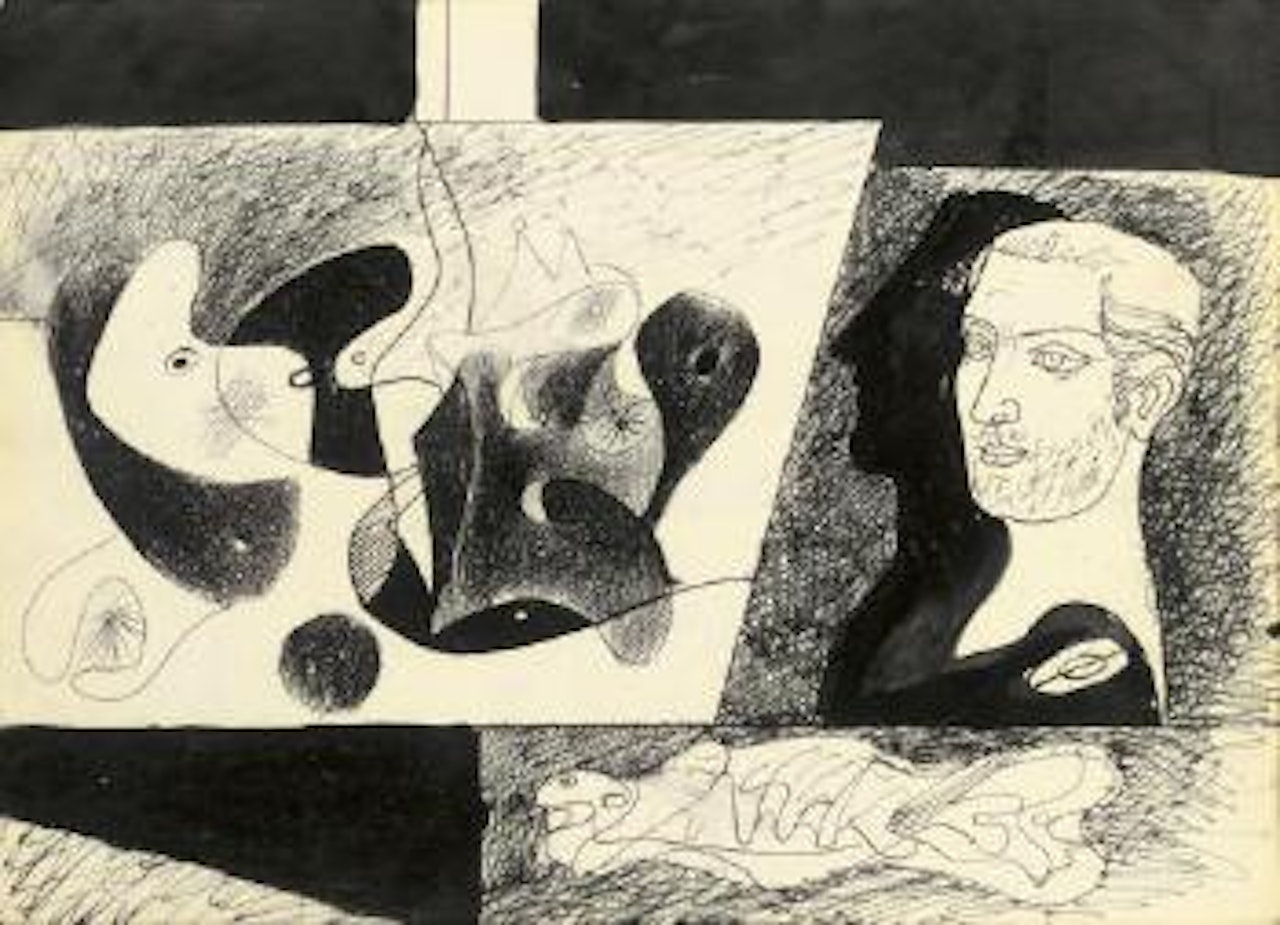 Abstract still life with a classical bust by Arshile Gorky