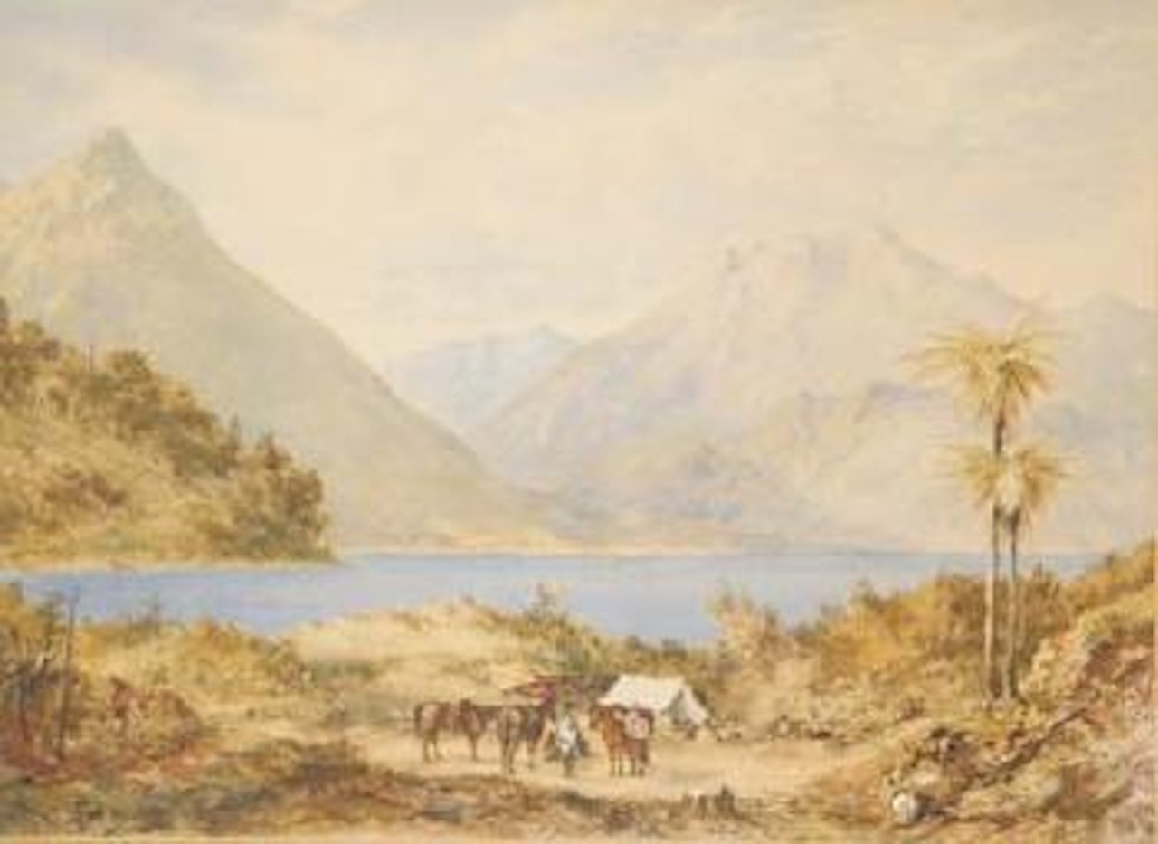 Tiki Tapu on the Blue Lake near Roto Kakahi by Charles Decimus Barraud