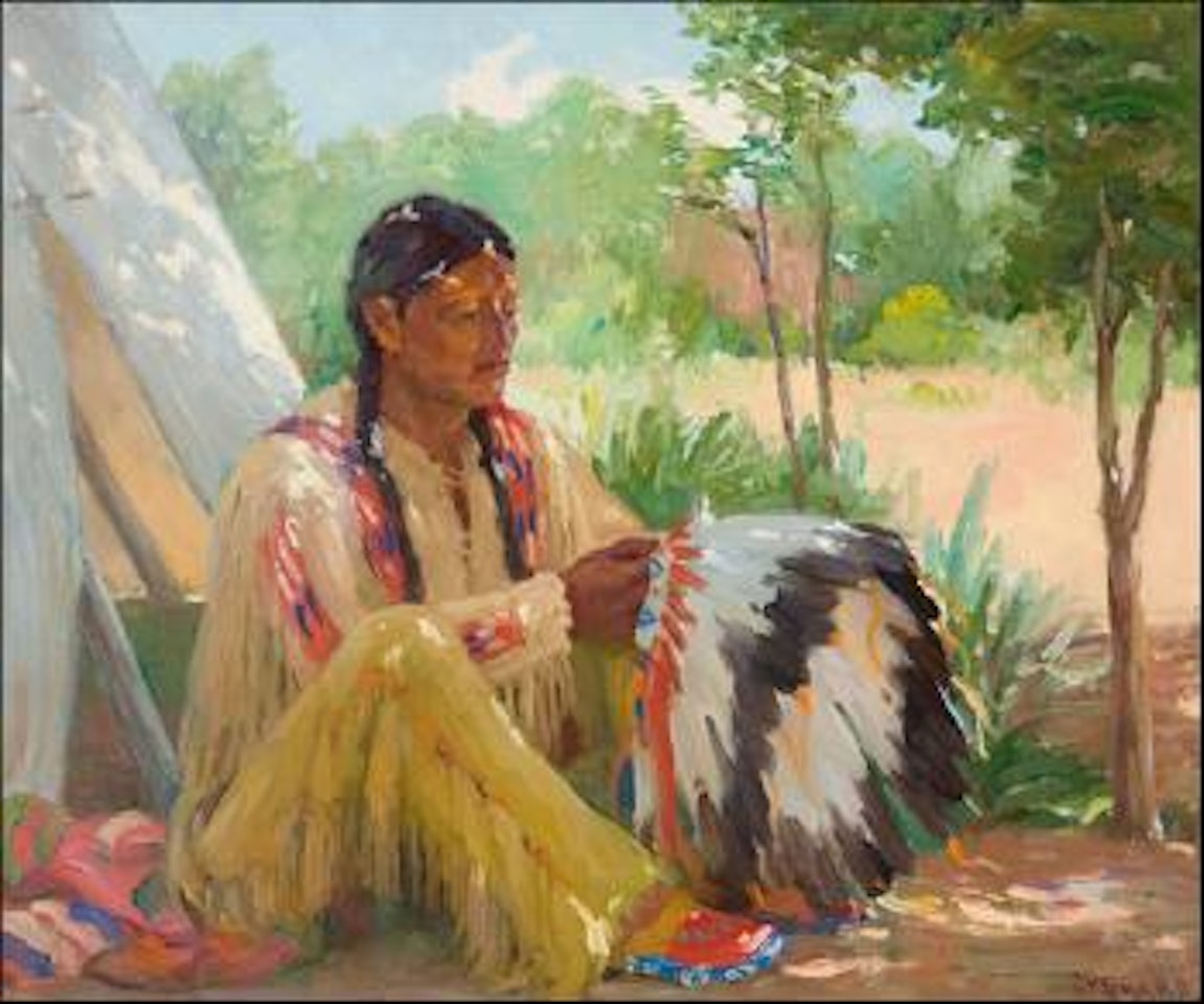 The bonnet maker by Joseph Henry Sharp