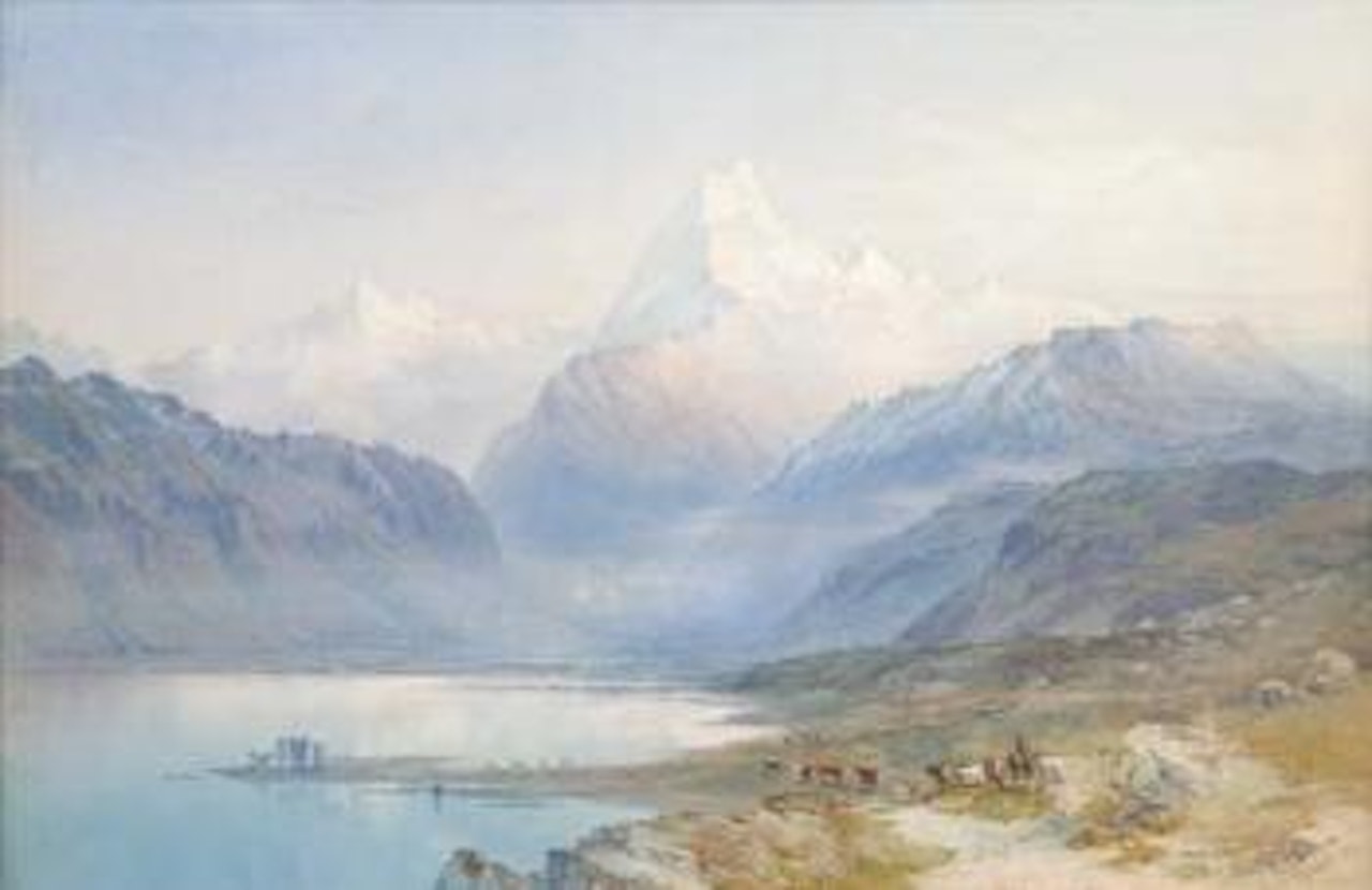 Mt. Cook from Lake Pukaki, South Island, New Zealand by Nicholas Chevalier
