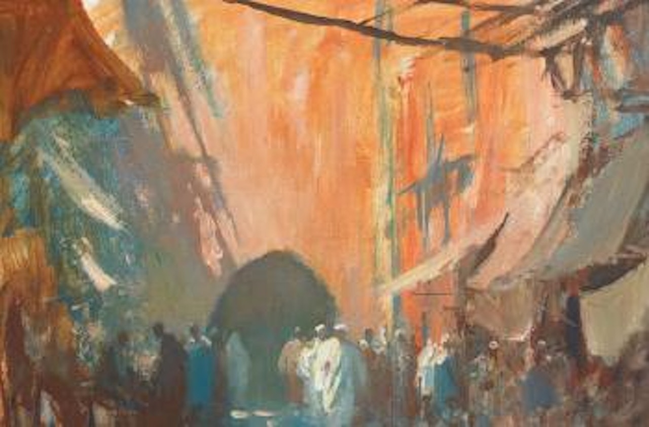 Early morning in the souk, Marrakech by Edward Seago