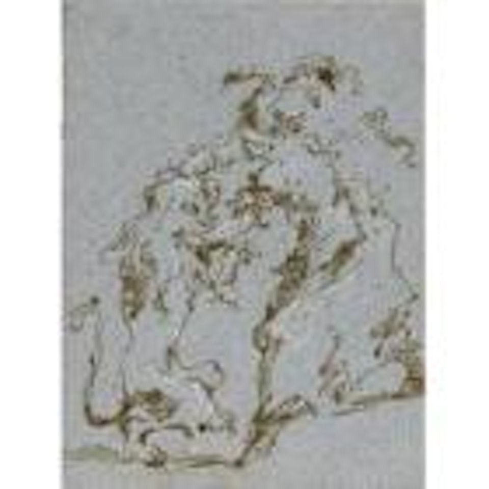 Woman dancing with a lion by Francesco Guardi