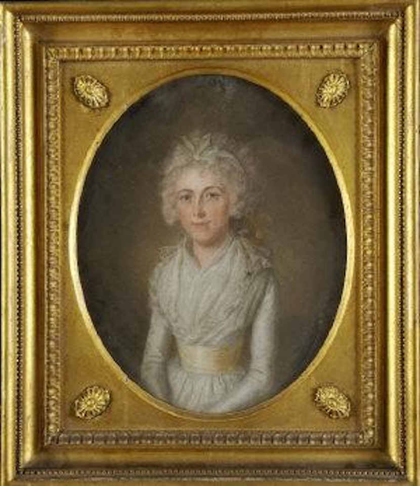 Portrait Of A Lady In A White Dress by English School