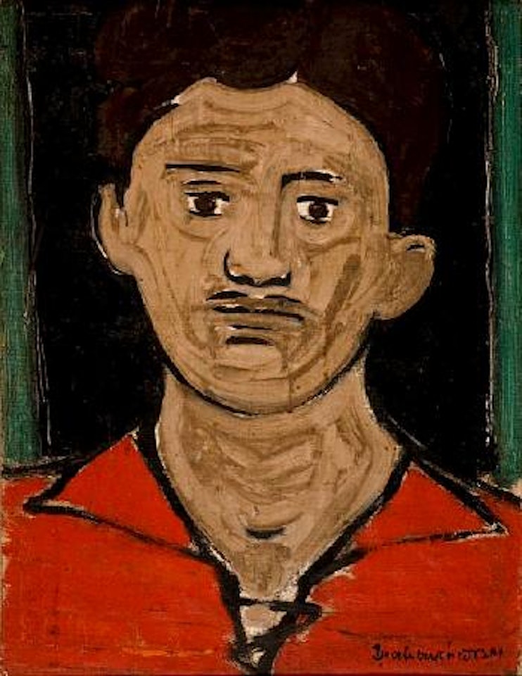 Man in red shirt by Diamantis Diamandopoulos