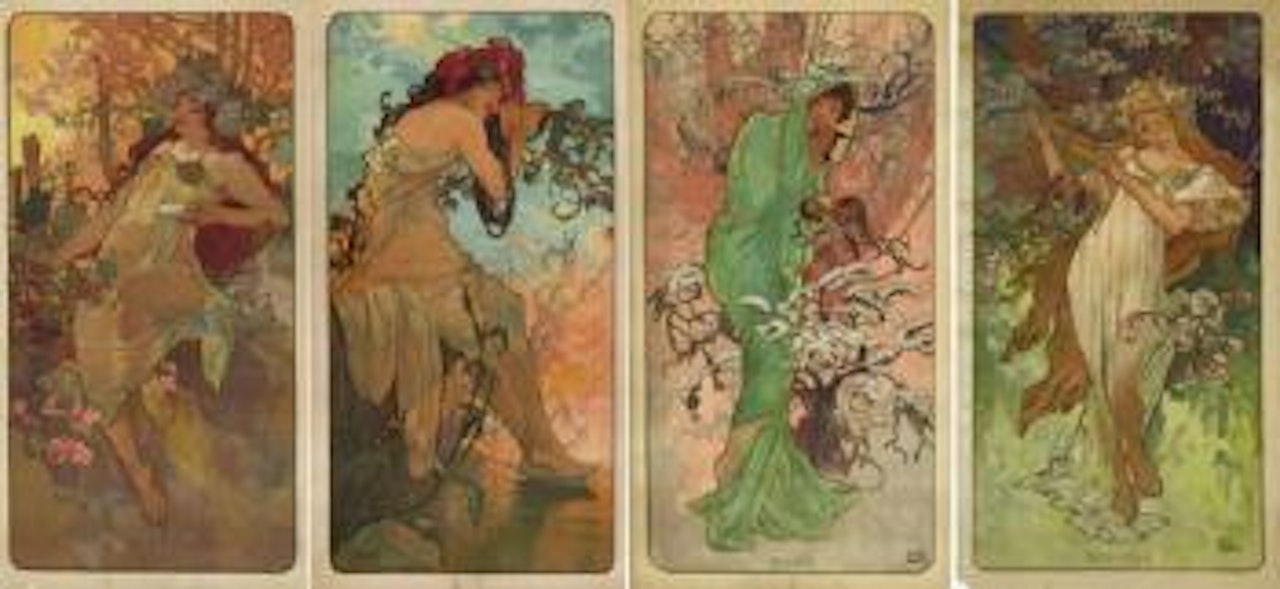 Les saisons: Éte, Printemps, Automne, Hiver by Alphonse Mucha