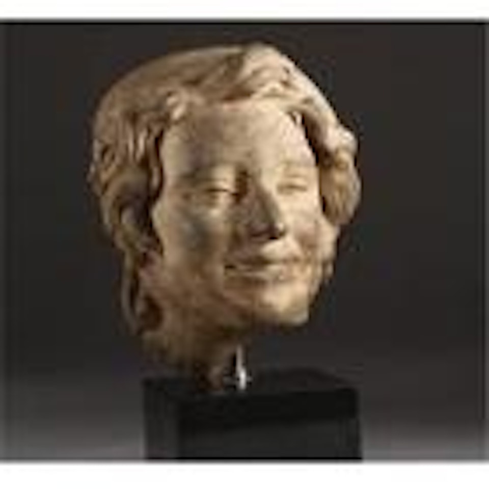 A terracotta head of a dancer by Jean-Baptiste Carpeaux