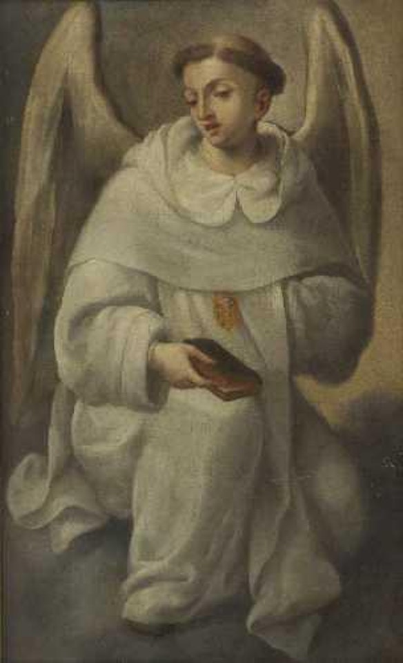 Kniender Engel im Habit eines Mitglieds des Ordens de la Merced by Francisco de Zurbaran