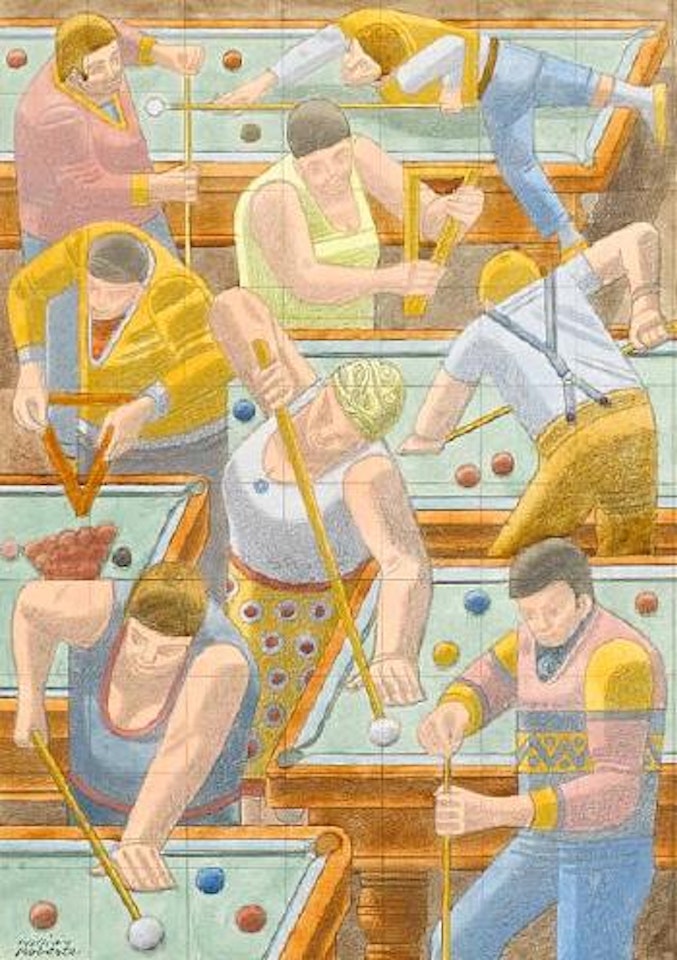 Billiard players by William Roberts