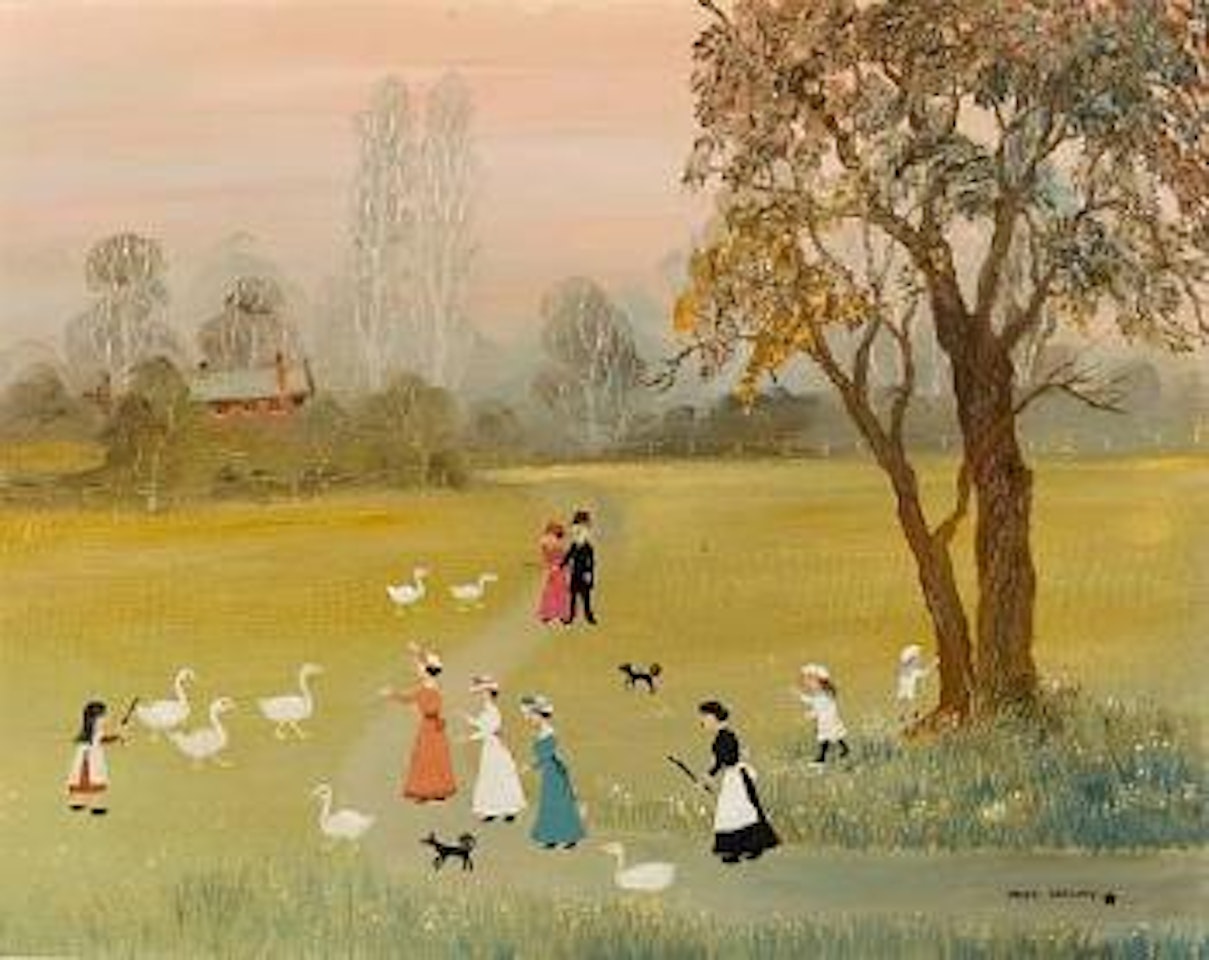 Let us have a walk before the children's bedtime by Helen Bradley