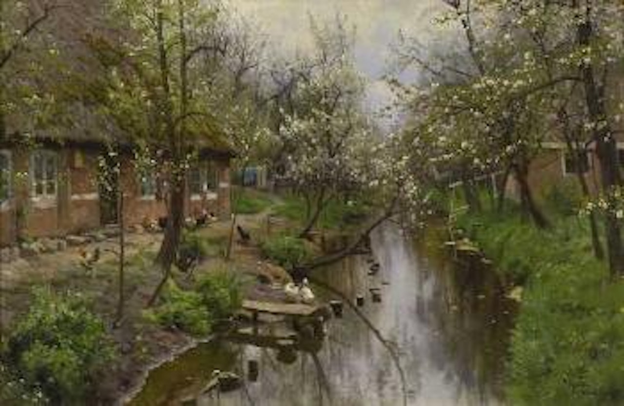 Frühlingsmorgen am Dorfbach by Peder Mork Monsted