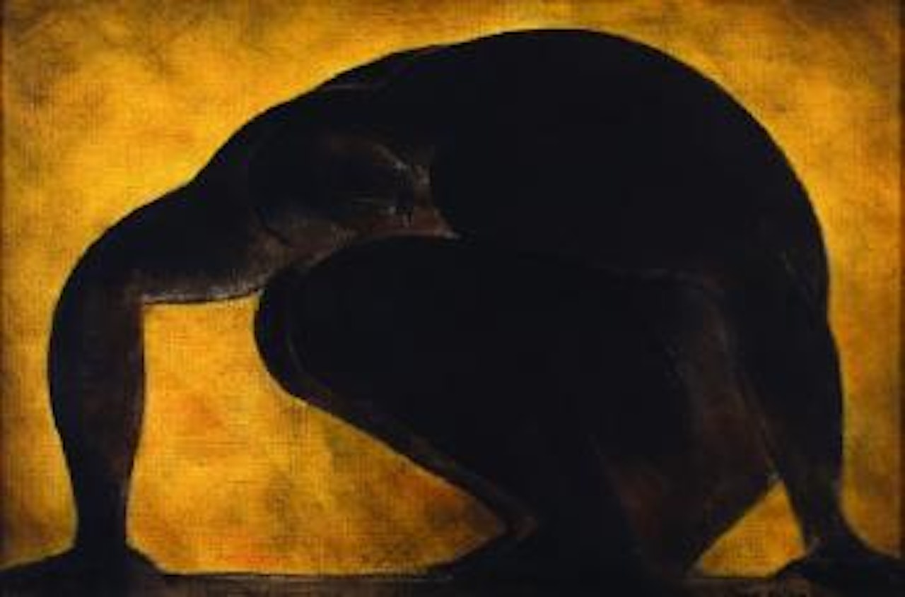 Hombre sobre fondo amarillo by Ricardo Martinez