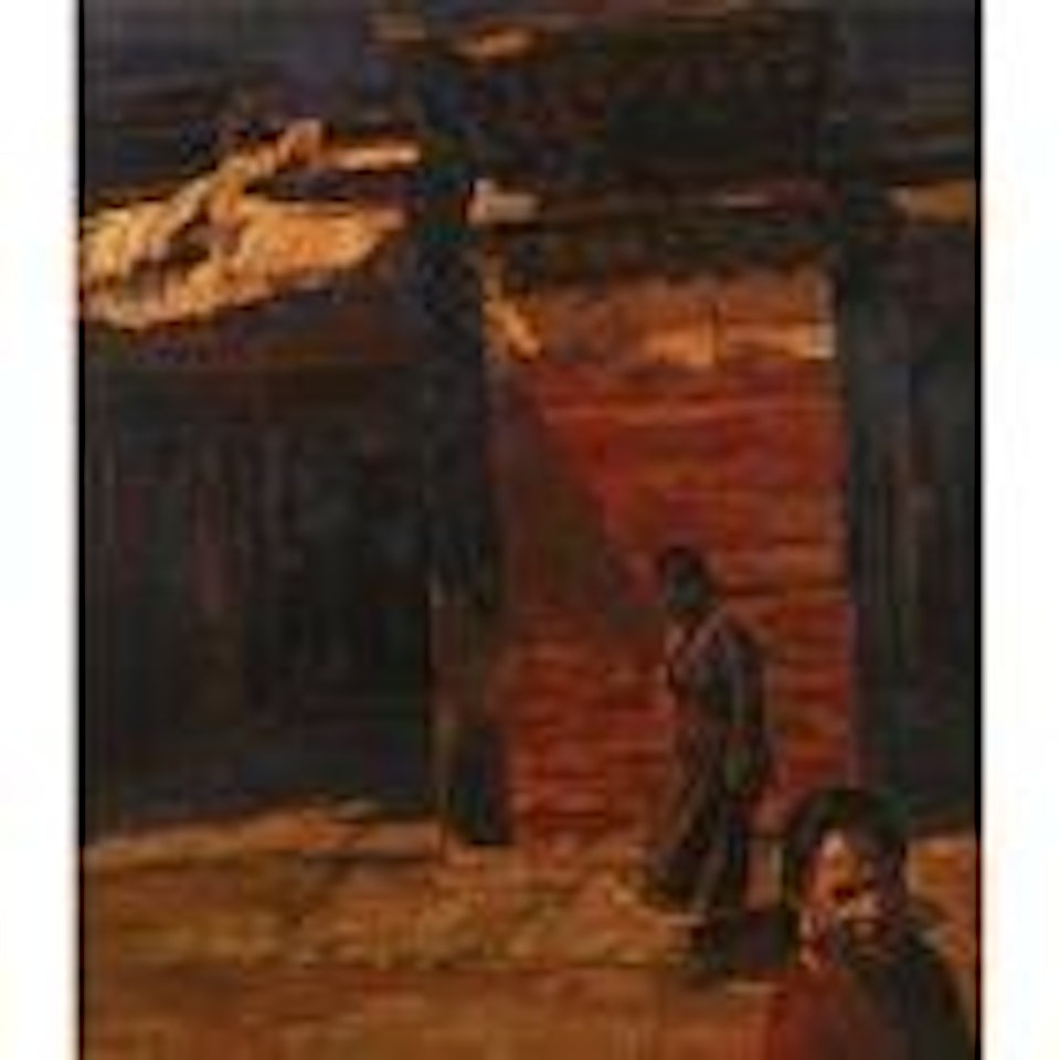 Child and temple by Chen Yifei