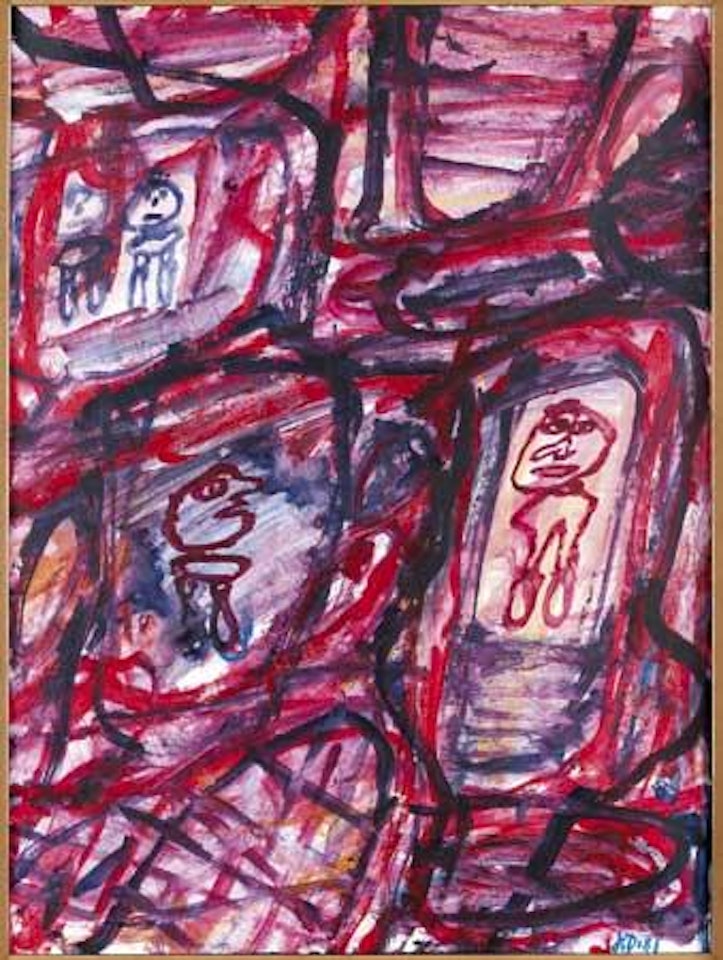Site avec 4 personnages by Jean Dubuffet