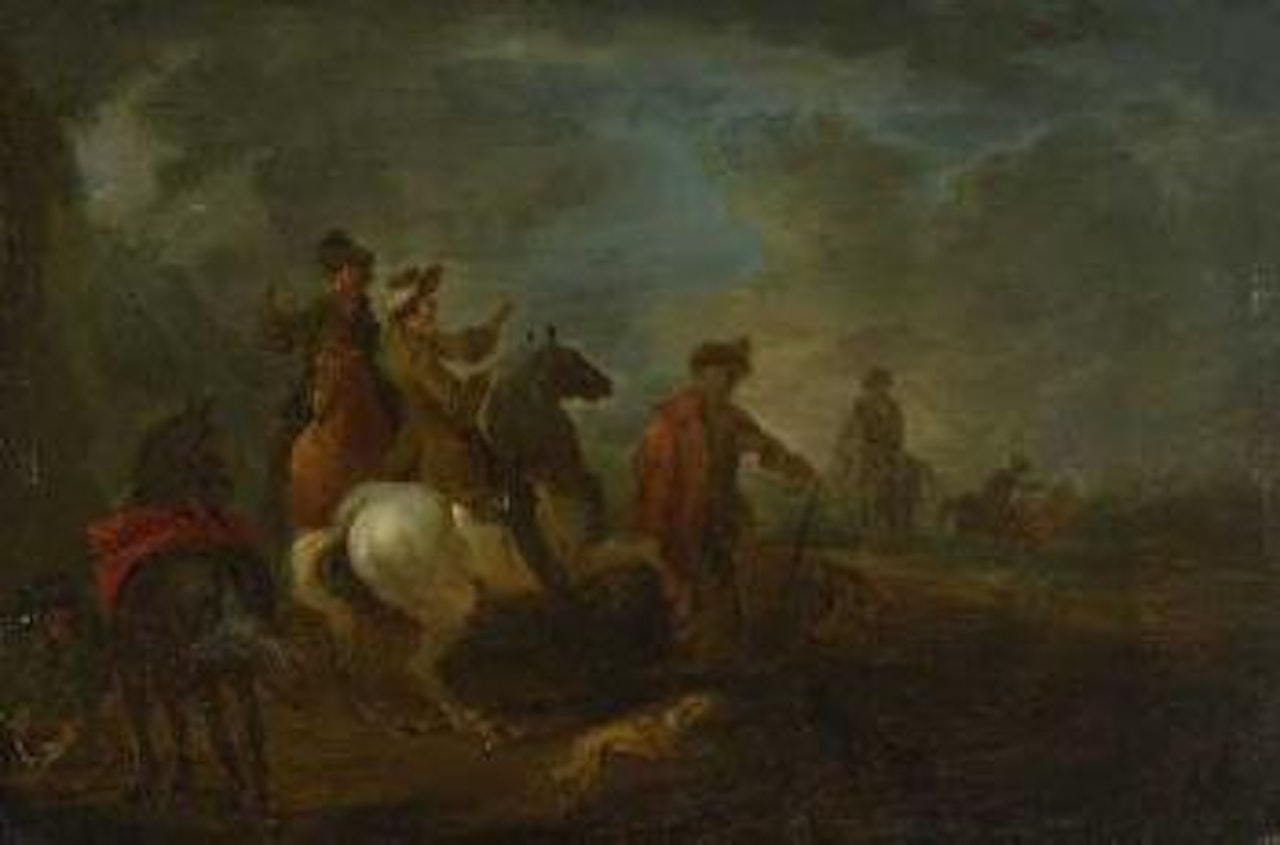 Reitergruppe bei der Rast by Francesco Giuseppe Casanova