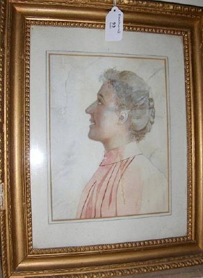 Portrait of Mrs C. Spencelayh, his wife by Charles Spencelayh