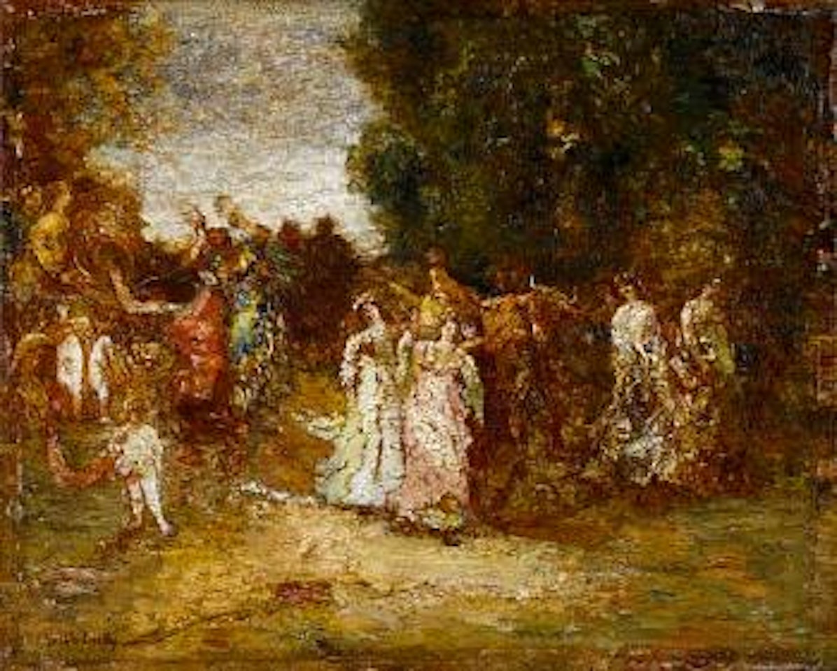 Fête galante by Adolphe Monticelli