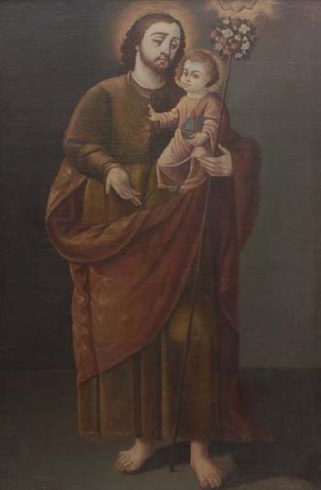 San José y el niño Jesús by Mexican School