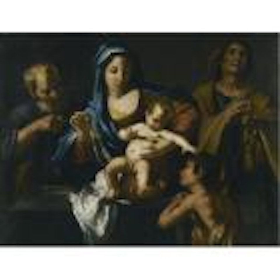 The Holy Family with Saints John the Baptist and Elizabeth by Roman School
