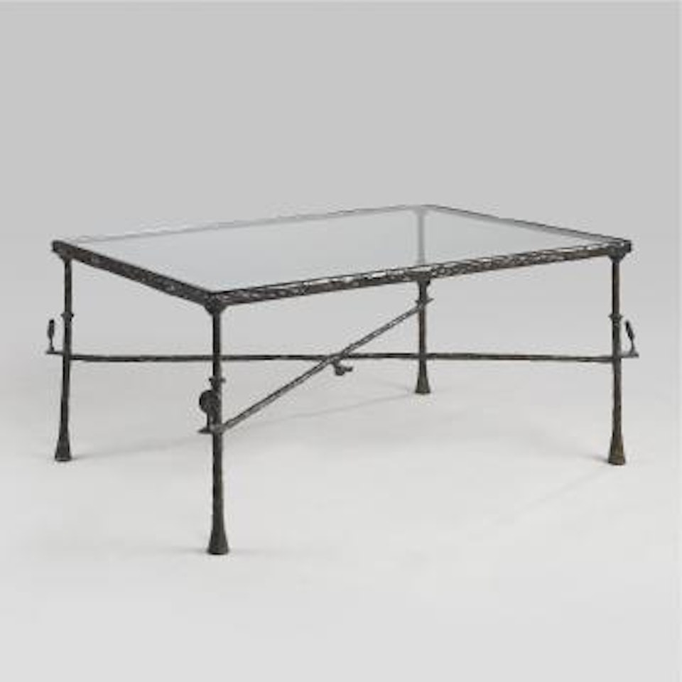 Grande table de milieu au ruban et aux arbustes by Diego Giacometti