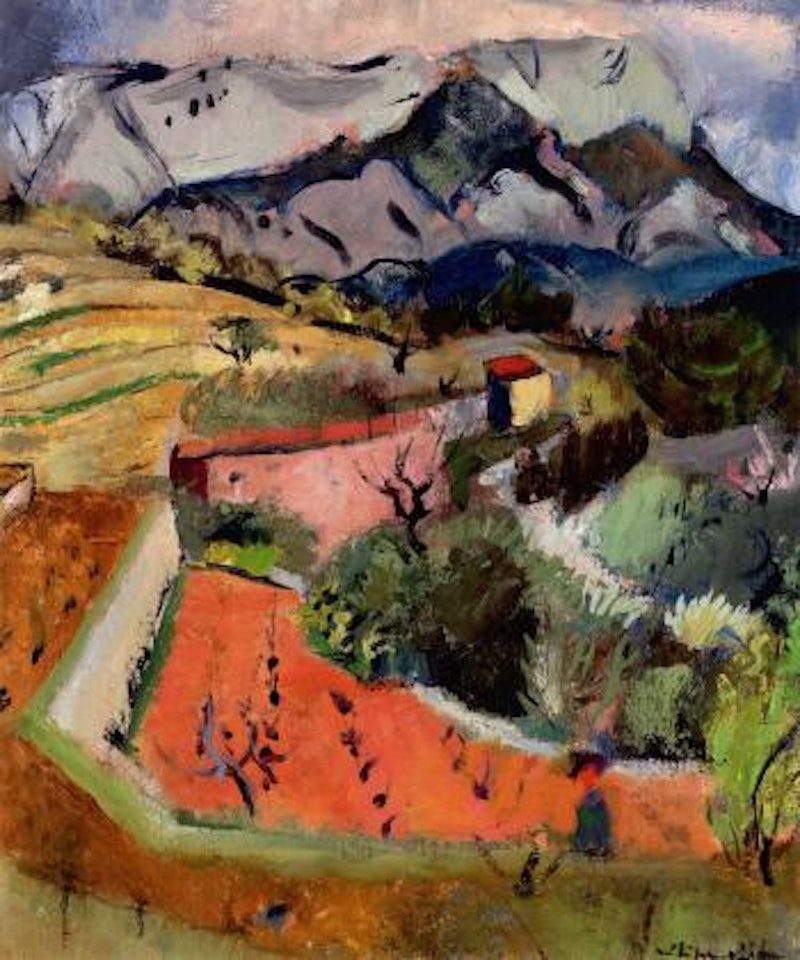 Landschaft mit rotem Feld by Willy Eisenschitz