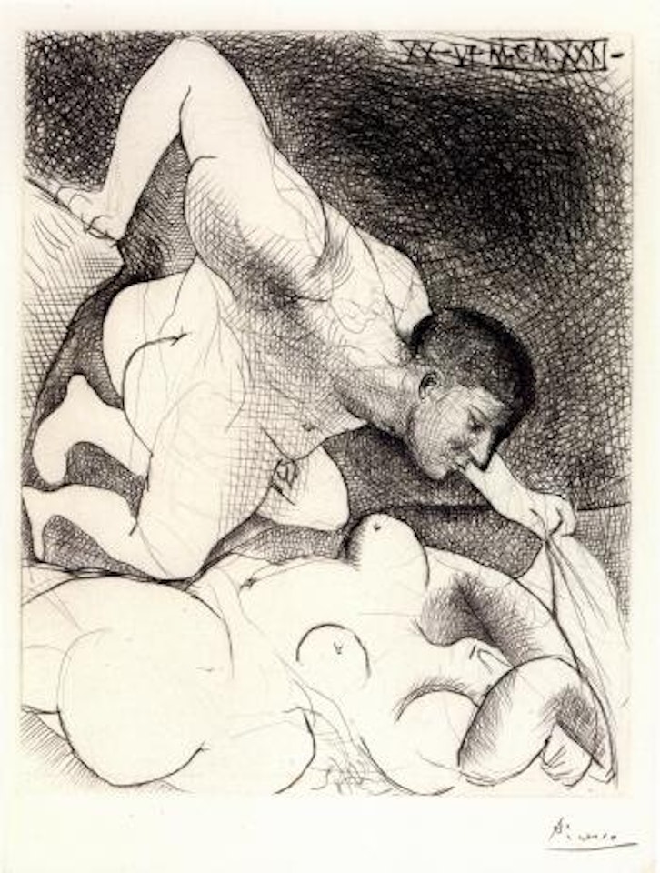 Homme dévoilant une Femme (Bloch 138. Baer 203) by Pablo Picasso