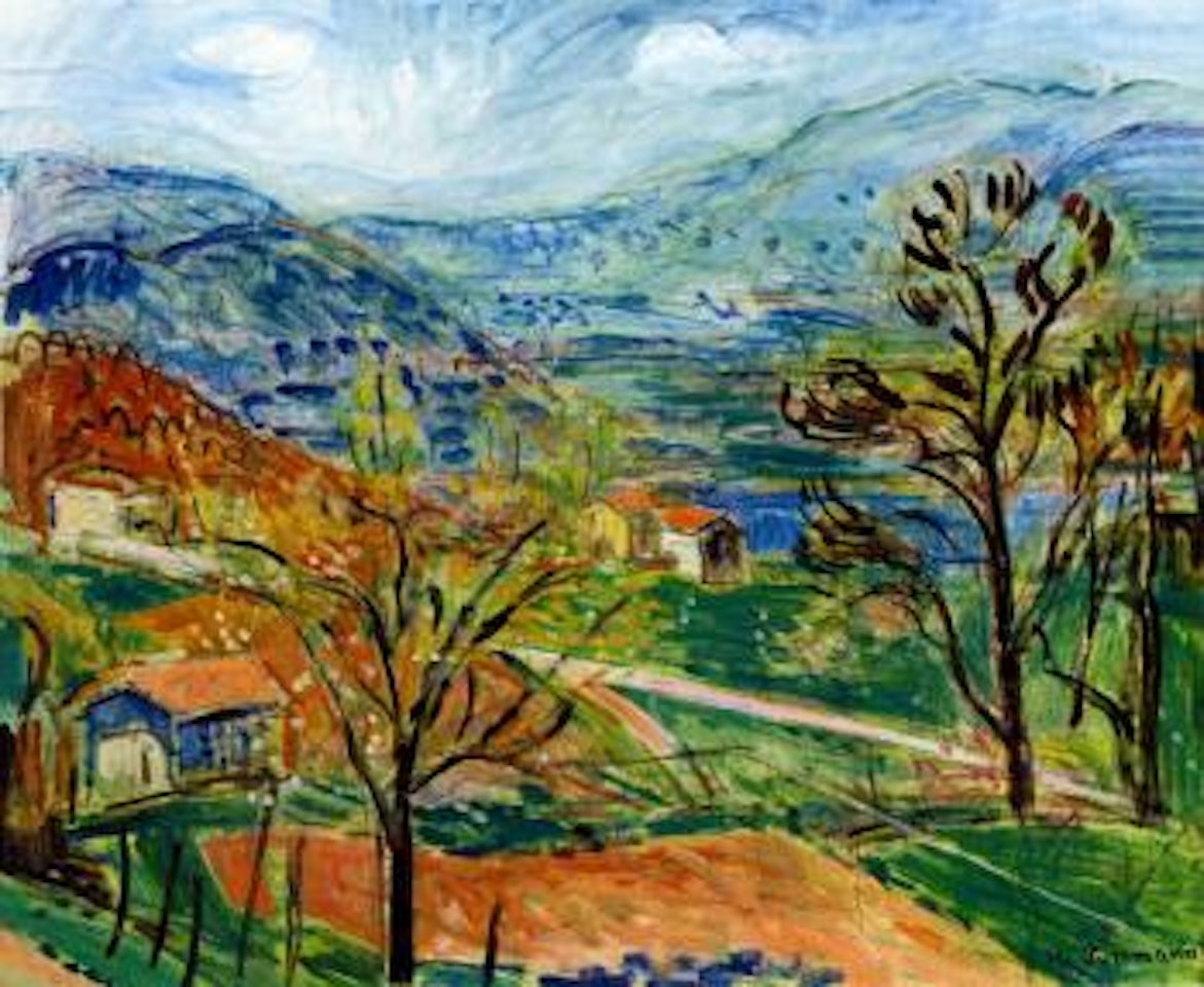 Montagnola mit Blick gegen Ponte Tresa by Hans Purrmann