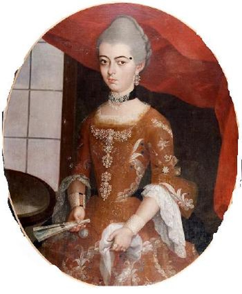 Retrato de dama con chiquiador by Mexican School